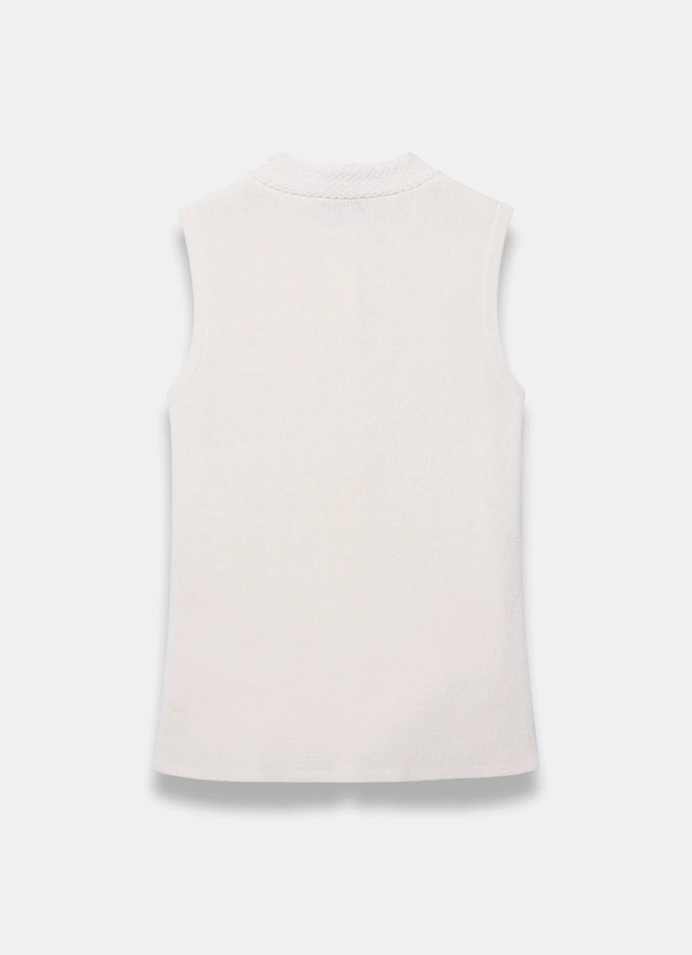 White Sunray Button Knit Sleeveless Top | Mint Velvet