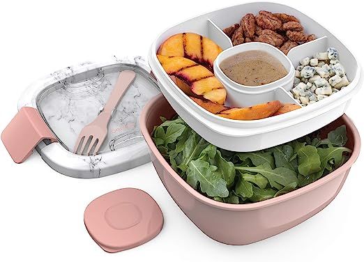 Bentgo Salad BPA-Free Lunch Container with Large 54-oz Bowl, 4-Compartment Bento-Style Tray for S... | Amazon (US)