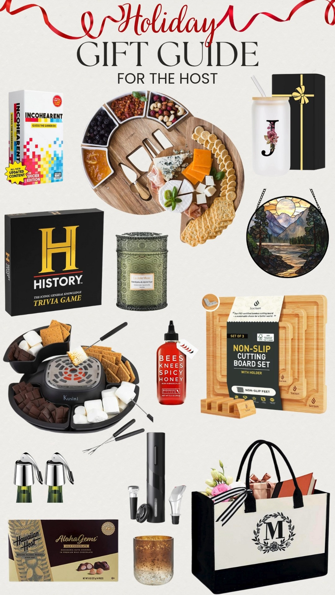 Holiday Gift Guide for the Host 🎄🍷 From monogrammed bags and wine chillers to cozy candles, boxed chocolates, and charcuterie boards,  these thoughtful Amazon finds make entertaining extra special. Perfect for the host or hostess who loves to gather and celebrate! 

 #LTKGiftGuide #LTKHome #LTKFindsUnder50