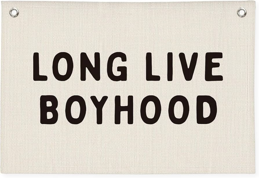 Long Live Boyhood Banner, Boy Nursery Decor, Linen Banner Wall Hanging Banner Flag Decor for Nurs... | Amazon (US)