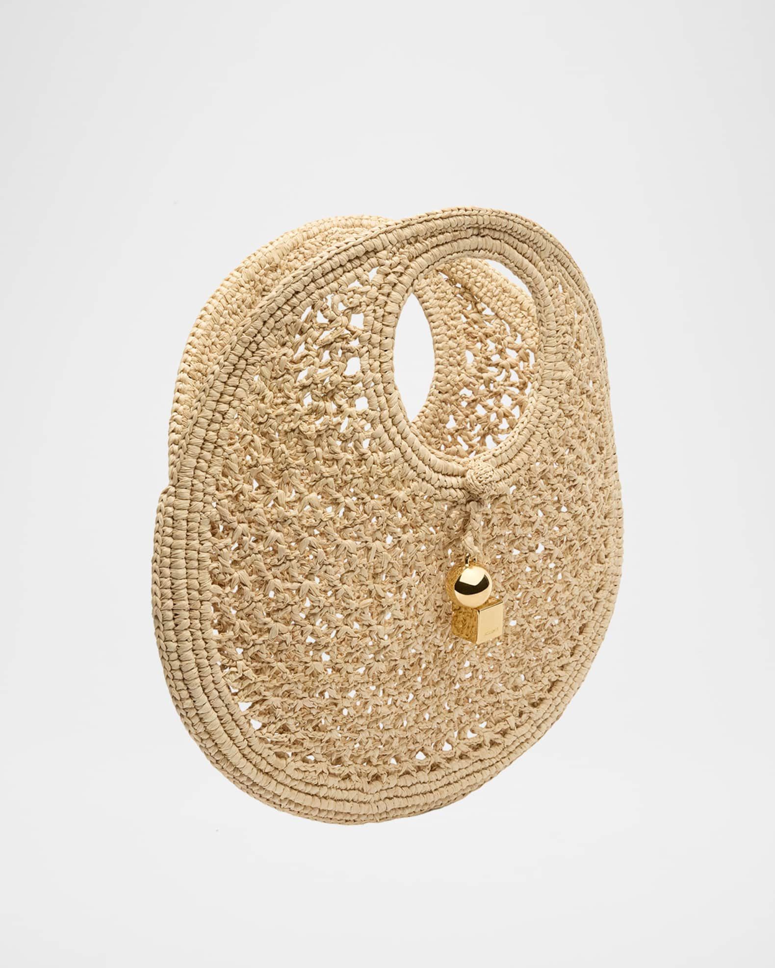 Jacquemus Le Petite Crochet Raffia Top-Handle Bag | Neiman Marcus