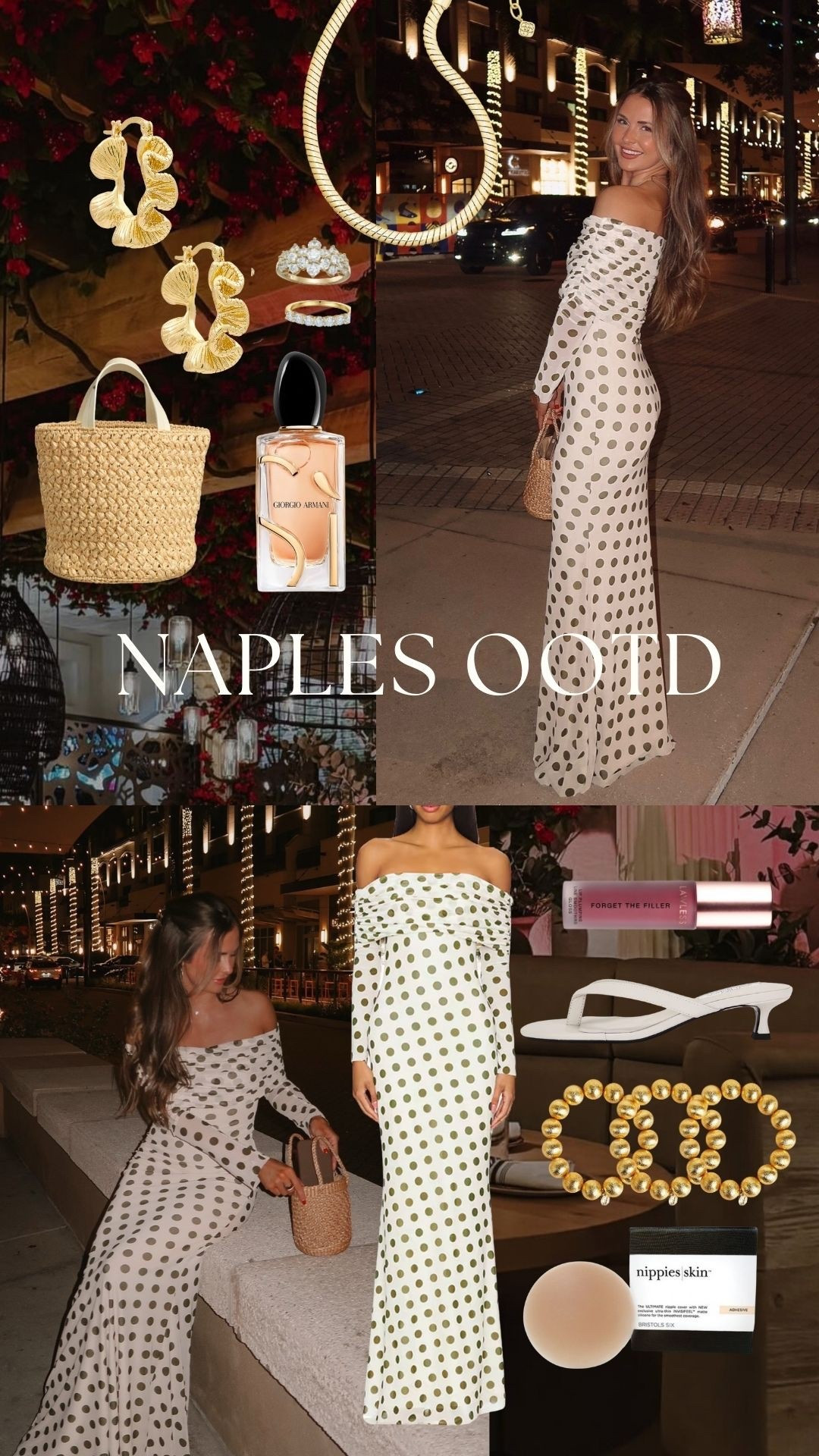 Naples nights in a classic polka dot moment 🤍✨ This off-the-shoulder Revolve dress is so flattering and chic — perfect for vacation dinners, date night, or any dressy evening out. Styled with neutral heels, gold jewelry, and a woven bag for an effortless, polished look.


Revolve dress, Revolve outfit, polka dot dress, off the shoulder dress, off shoulder maxi dress, vacation dress, vacation outfit, resort wear, date night outfit, dinner outfit, dressy summer dress, neutral accessories, gold jewelry, woven bag, white heels, elevated basics, feminine dress, evening outfit, chic vacation look, LTK outfit inspo

#LTKgrwm #LTKootd #LTKdayinmylife