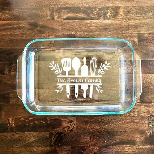 Personalized Engraved Baking Dish, Custom Glass Food Container Wedding Gift Birthday Gift For Mom... | Amazon (US)