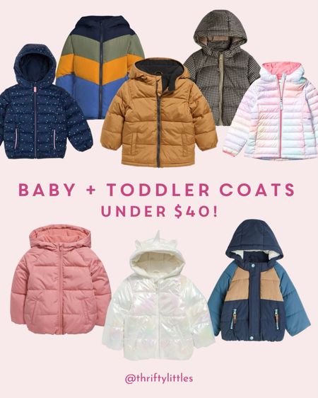Our favorite baby + toddler jackets under $40 each! 

#LTKkids #LTKbaby #LTKfindsunder50