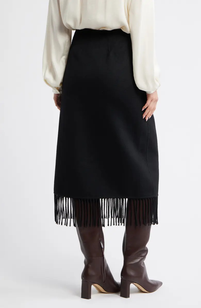 Odette Wool Blend Midi Skirt | Nordstrom