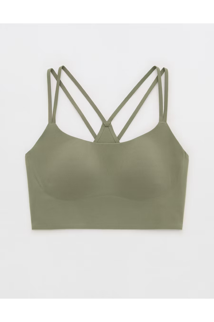 OFFLINE By Aerie Real Me Hold Up! Layered Sports Bra Women's Olive Fun XL | Aerie