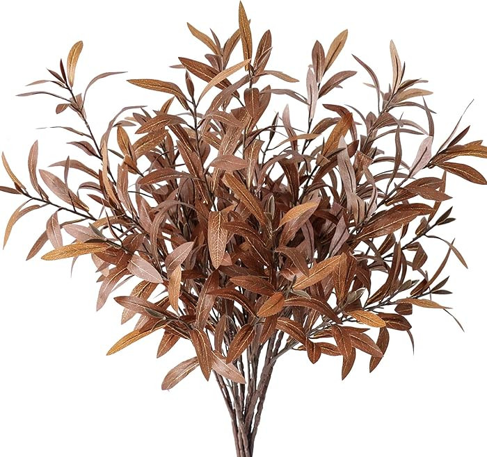 6Pcs Faux Olive Branches for Vases,23.6'' Tall Faux Fall Stems for Vases,Brown Artificial Olive T... | Amazon (US)
