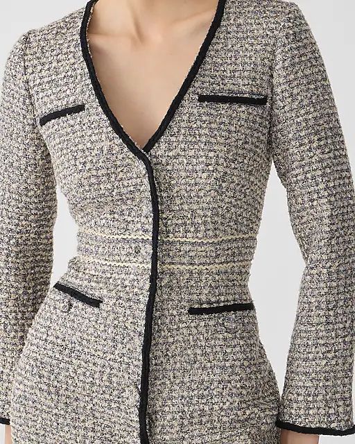 Collection V-neck lady dress in tinsel tweed | J.Crew US