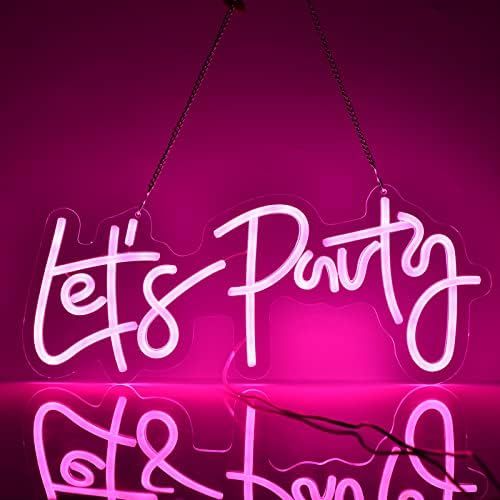 Neonhonba Let's Party LED Neon Sign for Wall Decor, Brightness Adjustable with Dimmer, Happy Birthda | Amazon (US)