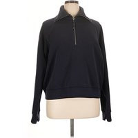 SPANX Sweatshirt: Black Solid Pattern Tops - Size 1X | ThredUp (US)