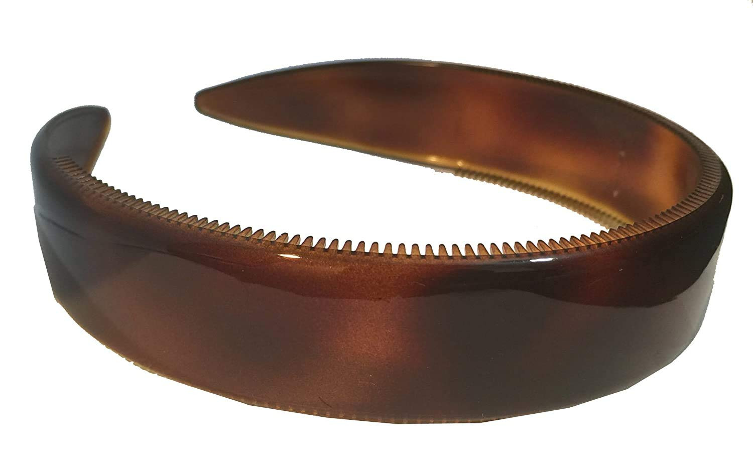Parcelona French Extra Wide Tortoise Shell Brown Celluloid Inner Nibs Flexible Hair Headband Fash... | Amazon (US)