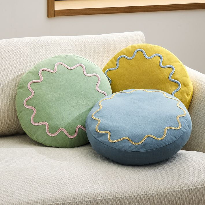 RHODE Wiggle Round Pillow | West Elm (US)