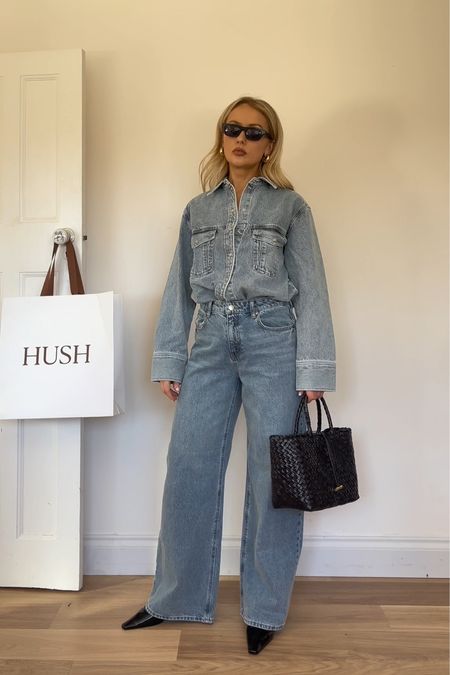 Double denim matching denim denim set 