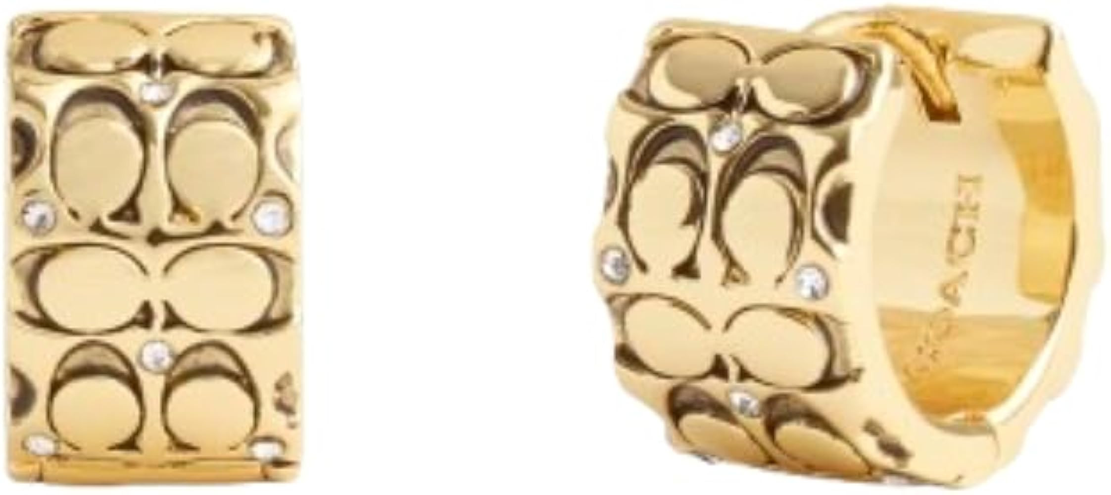 COACH Women's Signature Quilted Huggie Earrings | Amazon (US)