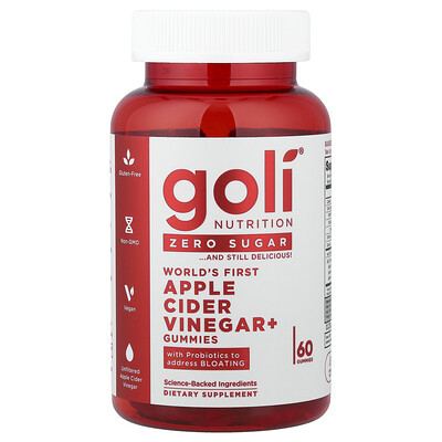 Goli Nutrition, World's First Apple Cider Vinegar+ Gummies, Zero Sugar, 60 Gummies | iHerb