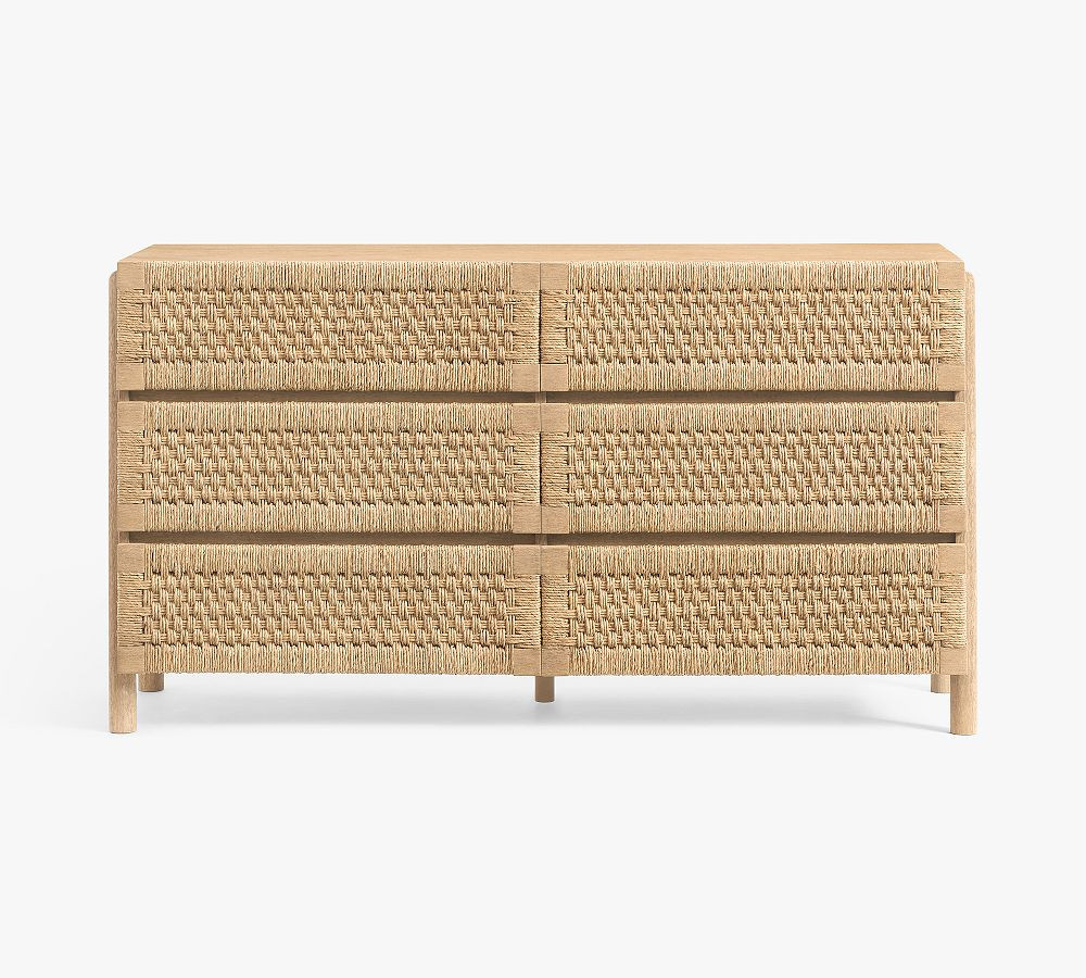 Bolinas 6-Drawer Woven Dresser (58") | Pottery Barn (US)