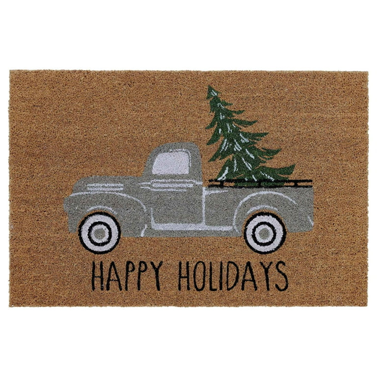 My Texas House Grey Holiday Truck Coir Doormat, 18" x 30" | Walmart (US)
