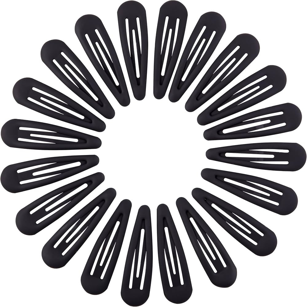 Small Hair Barrettes For Women No Slip Metal Snap Clips For Thin And Fine Hair,Matte Black,20 PCS... | Amazon (US)