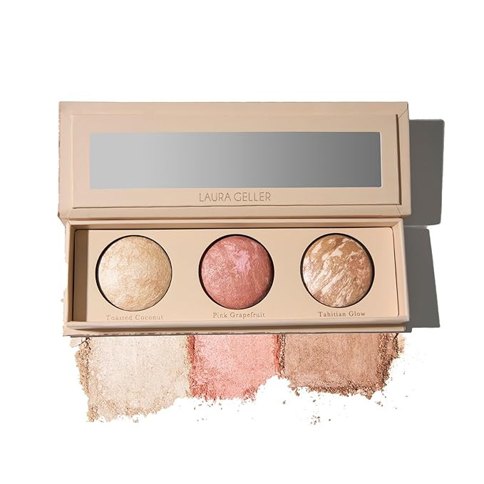 LAURA GELLER NEW YORK Geller's Greatest Lift-n-Glow Baked Trio Palette - Highlighter, Blush, Bron... | Amazon (US)