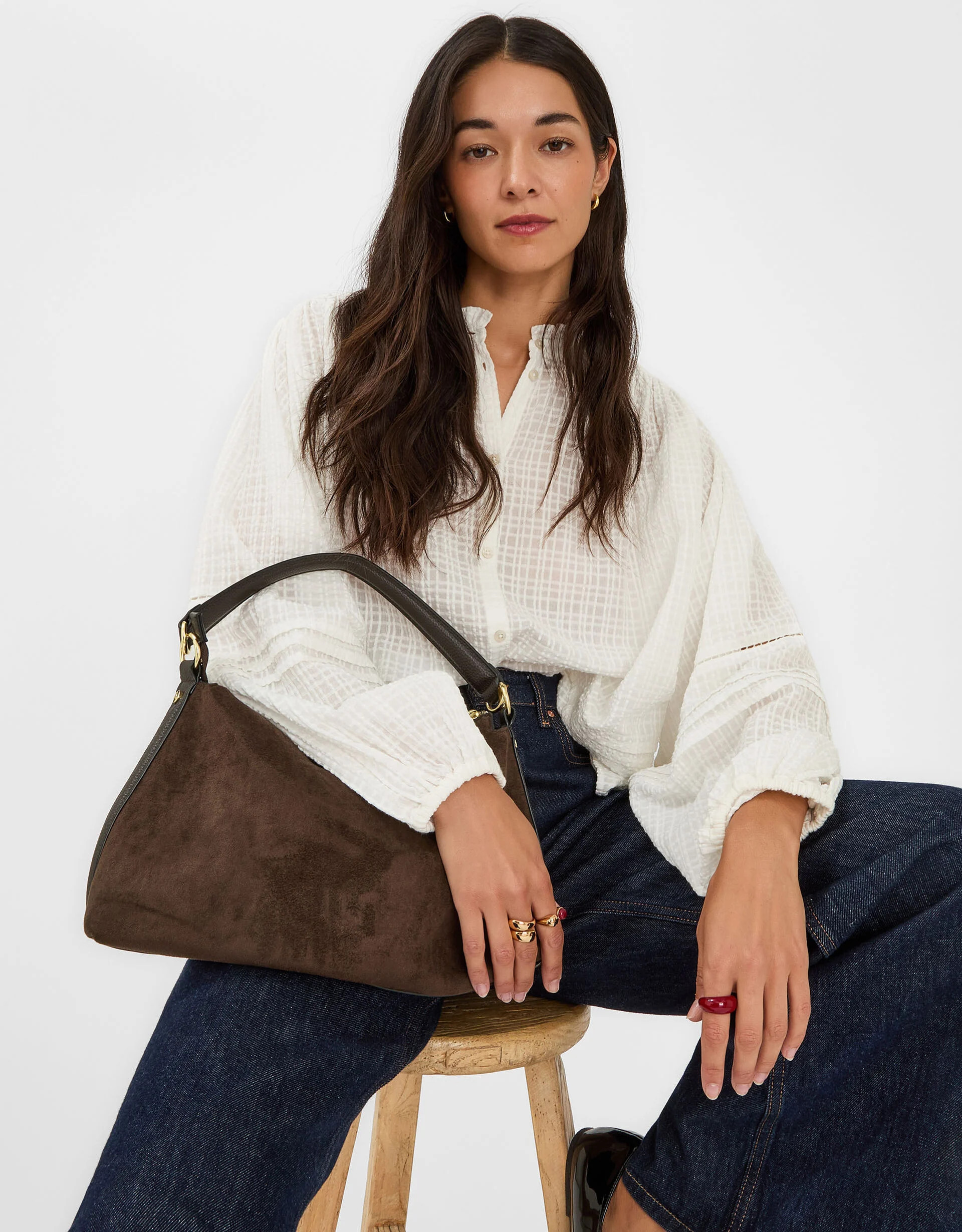 Slouchy Suedette Handbag Brown | Accessorize (Global)