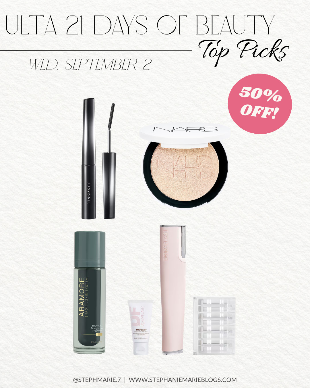 ULTA'S 21 DAYS OF BEAUTY SALE IS HERE ✨ These beauty favorites from Judydoll, Nars, Aramore, and Dermaflash are 50% off today only!  

 #LTKOver40 #LTKSaleAlert #LTKBeauty