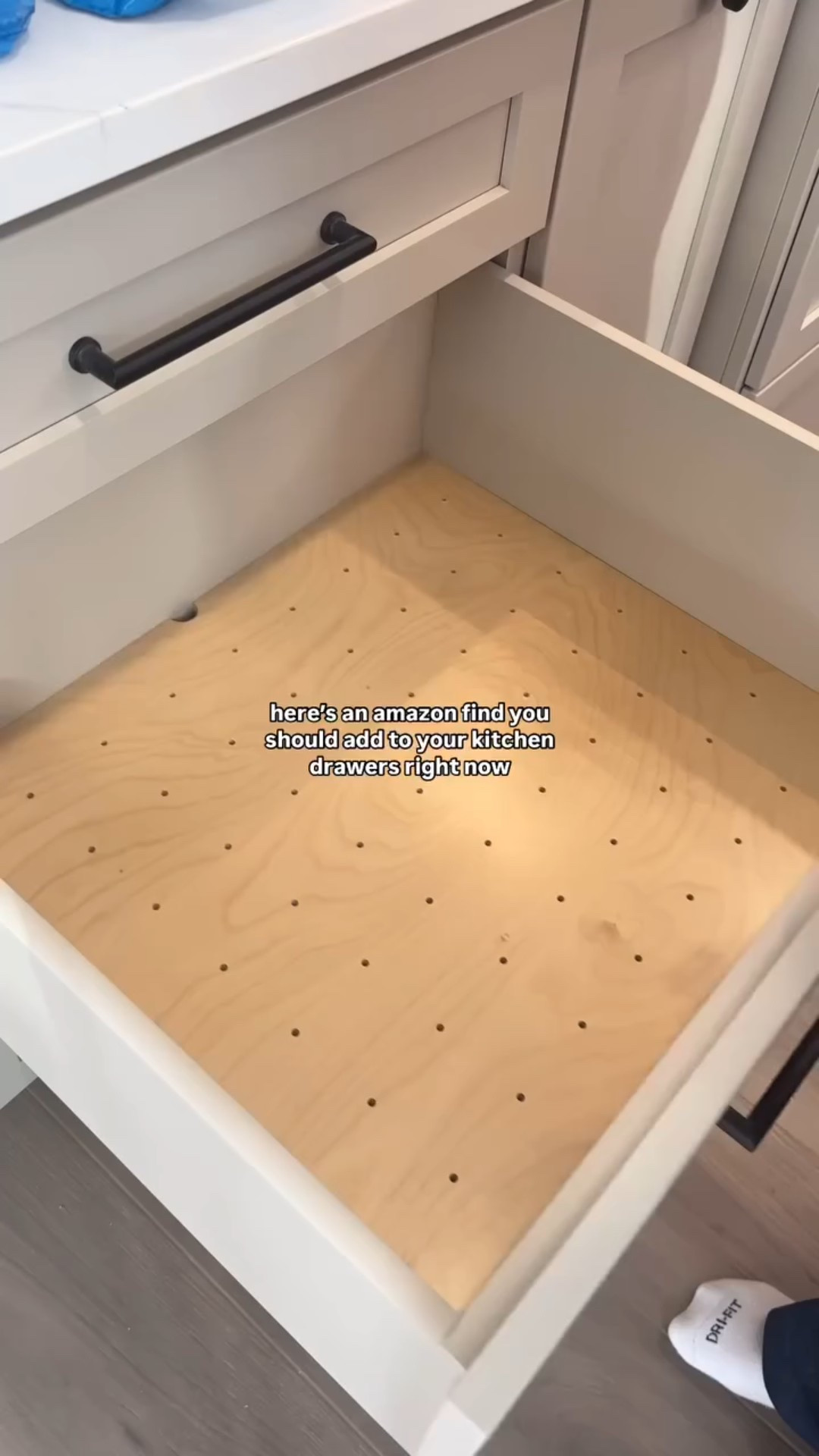 kitchen organization is 🔑 

TAP FOLLOW and drop a 🤍 for direct links and for my fave organization tips, DIY and home inspo

We planned this kitchen out with organization in mind so everything had a home when we moved in. 10/10 recommend. We made a list of everything that needed stored and built that into our kitchen plans with revashelf built ins that are also customizable!

we added drawers to maximize the space and make it easy to put things away and organize! I love these  peg shelves because we can store glass plates in the drawer which also allows our kids to help put stuff away too because it’s not high up!