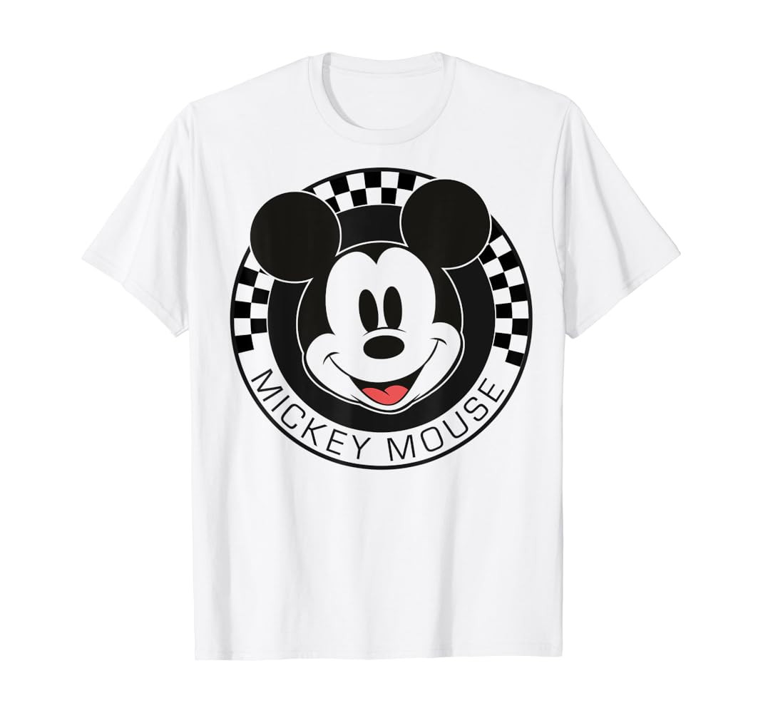 Disney Mickey And Friends Mickey Mouse Checkerboard Circle T-Shirt | Amazon (US)