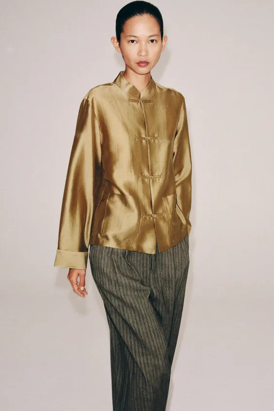 SATIN EFFECT FIREMAN CLASP SHIRT ZW COLLECTION | Zara US
