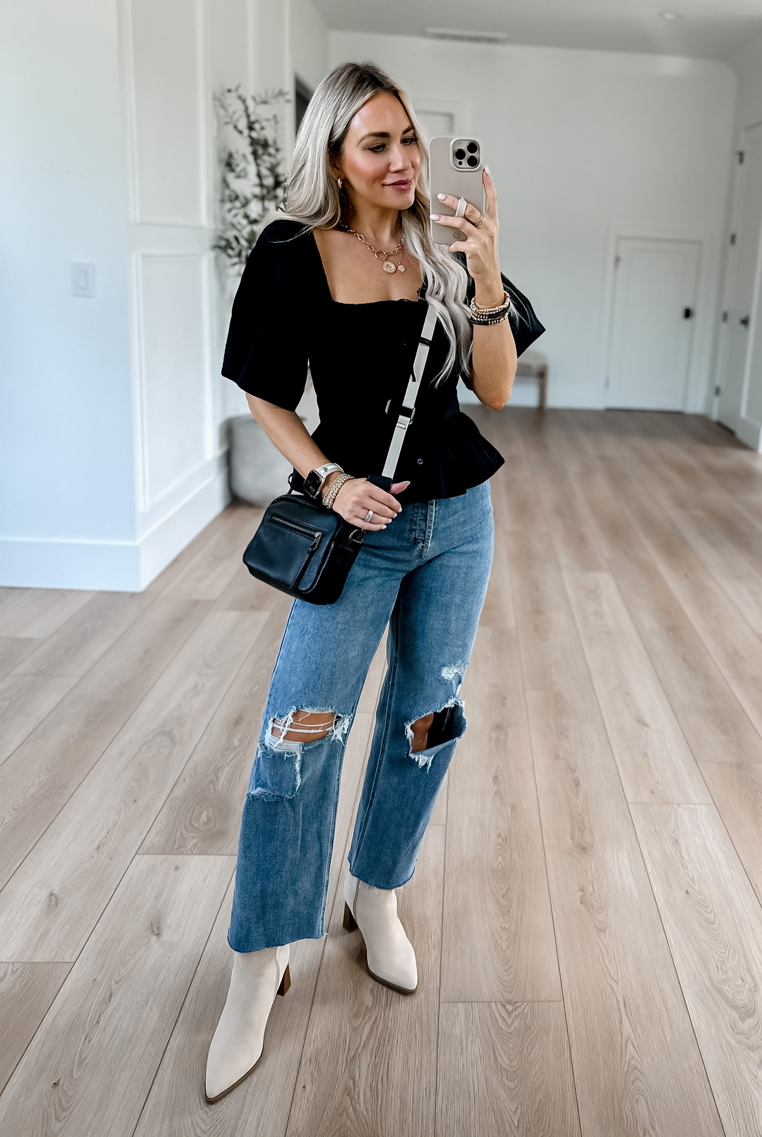 Target outfit // wearing an xs in top and 00 in jeans. Both run tts. Boots run tts. #targetstyle

#LTKshoecrush #LTKSeasonal #LTKsalealert