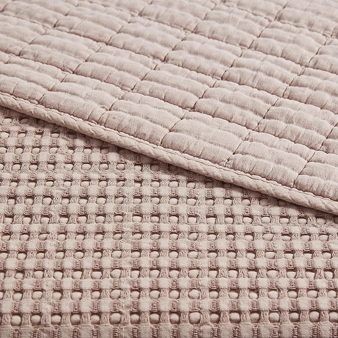Levtex Home - Mills Waffle - Full/Queen Quilt Set - Blush Cotton Waffle - Quilt Size (88 x 92in.)... | Amazon (US)