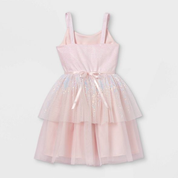 Girls' Shimmer Sequin Sleeveless Tulle Dress - Cat & Jack™ Blush Pink | Target