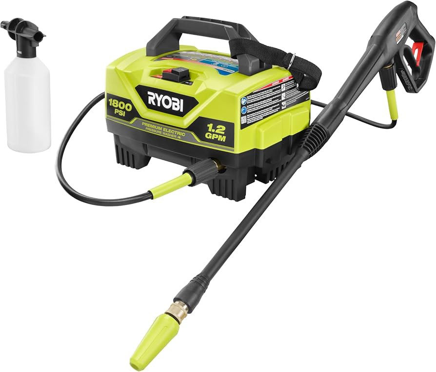 RYOBI 1,800 PSI 1.2 GPM Electric Pressure Washer, RY141820VNM | Amazon (US)