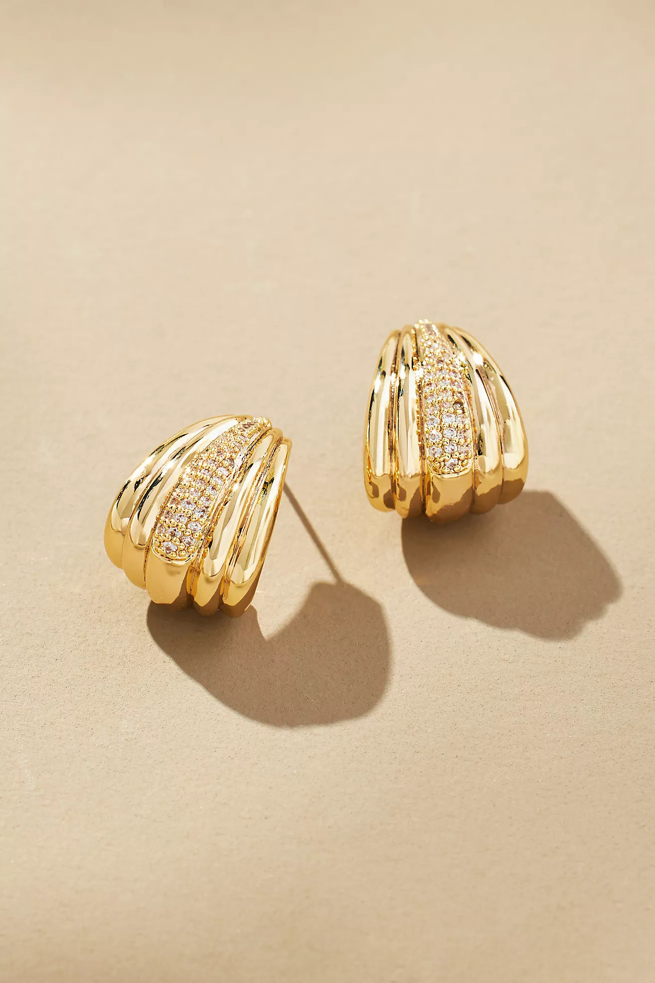 Pavé Huggie Hoop Earrings | Anthropologie (US)