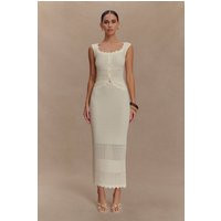 Madeline Scallop Knit Midi Skirt / Ivory | MESHKI | XS | MESHKI US