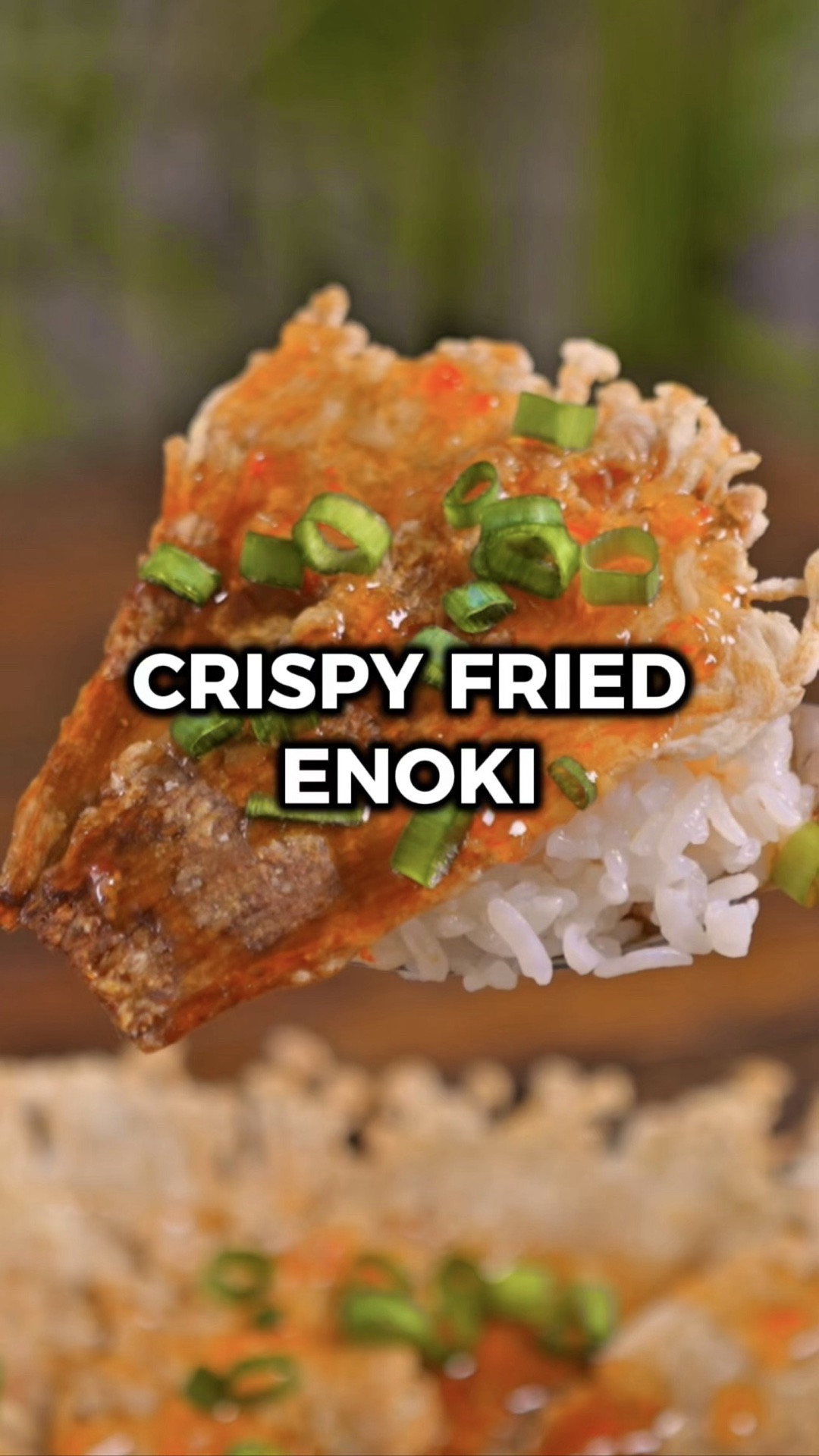 Crispy fried enoki mushrooms might just be my favorite thing I've made lately. Enokis are on my all-time list of ingredients and they’re a non-negotiable if you go out to eat hot pot with me, but frying them takes things to a whole different level!

These are SO good over rice because they add the most satisfying crunch and honestly just go with everything. Think of them as the perfect little topper that makes whatever you're eating feel complete.

Would you try it? Let me know in the comments what you think if you do! 🙌

INGREDIENTS
1 bunch enoki mushrooms
2 tbsp potato starch
1 scallion (chopped)
sweet chili sauce (to taste)
1 cup rice (cooked)

INSTRUCTIONS
1️⃣ Trim the root end off the enoki mushrooms, then cut them into wide, flat pieces.
2️⃣ Pour the potato starch onto a small plate and coat each piece of enoki evenly.
3️⃣ Heat a lightly oiled pan over medium heat and lay the enoki pieces flat — work in 2 or 3 batches if needed. Press down with a spatula to flatten them and release moisture, then cook until golden brown before removing from the pan.
4️⃣ Serve over rice with sweet chili sauce and chopped scallions on top.
5️⃣ Enjoy!

#LTKfoodie #LTKHome