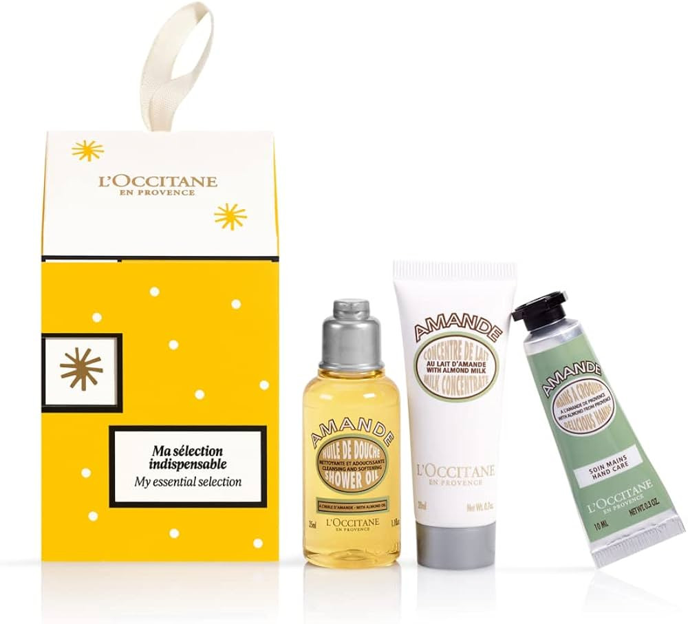 L'Occitane Almond Ornament 3 Piece Gift Set, Including Almond Shower Oil 1.1 Fl.Oz, Almond Body M... | Amazon (US)