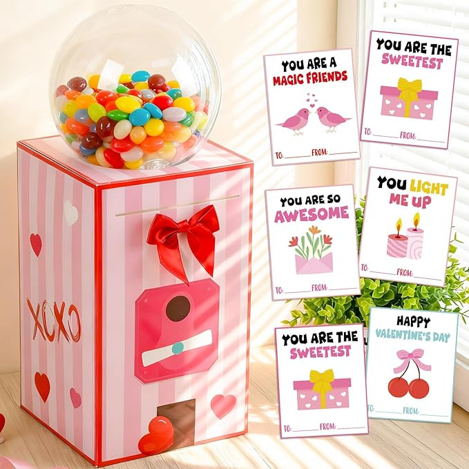 50 PCS Large Valentine's Day Card Box for Exchange Valentine's Day Gumball Machine Mailbox for Cl... | Amazon (US)