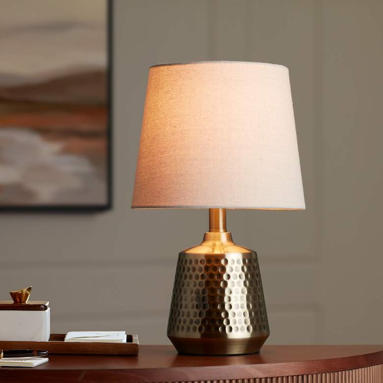 Argus 16 1/4" High Textured Brass Table Lamp | Lamps Plus