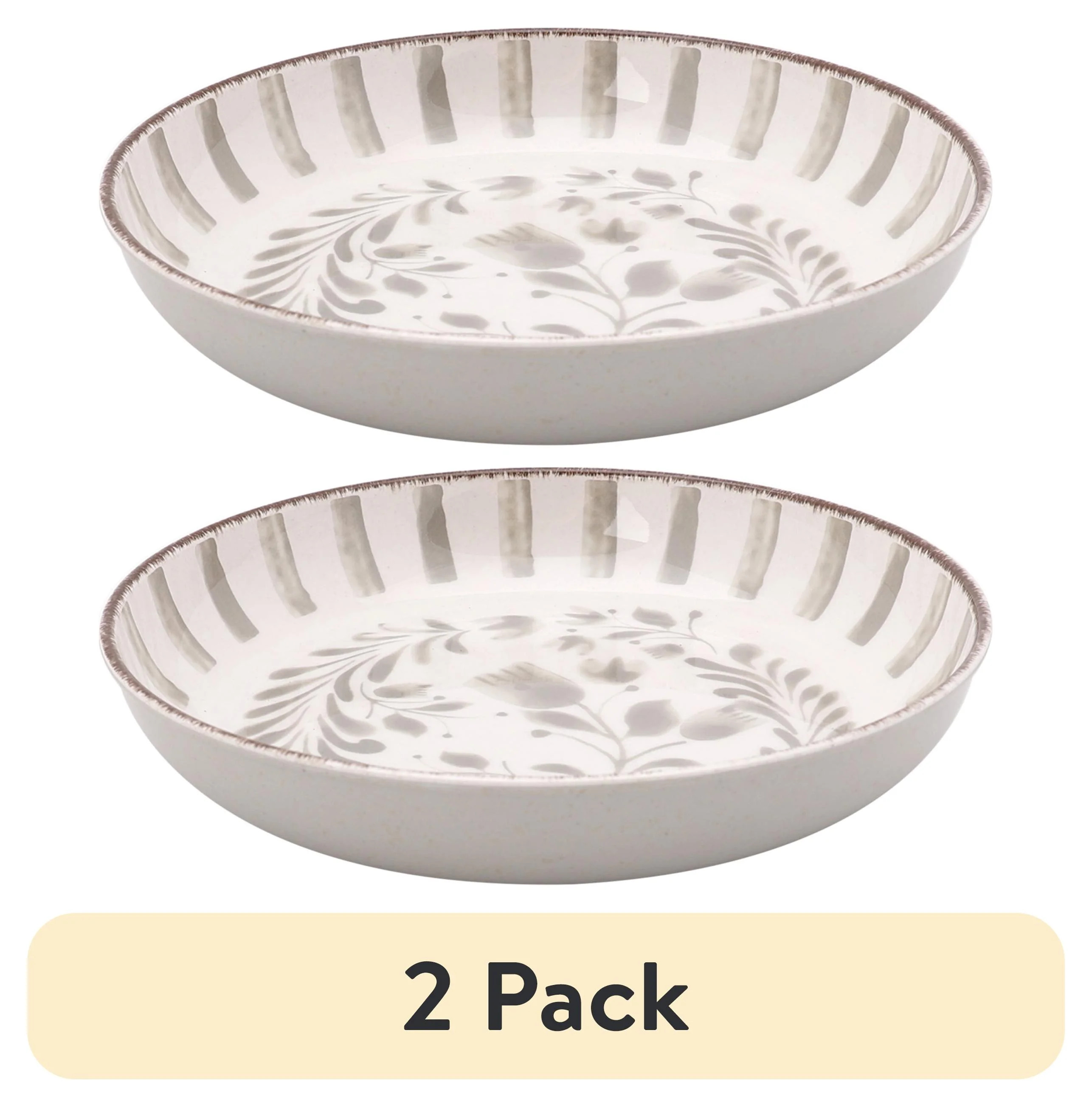 (2 pack) Better Homes & Gardens Bamboo Melamine Dinner Bowl, Grey | Walmart (US)