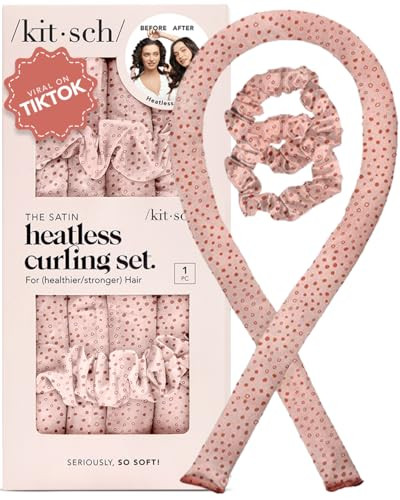 Kitsch Satin Heatless Overnight Curling Set - Soft Hair Curlers, Headband Rod for No-Heat Curls | Amazon (US)