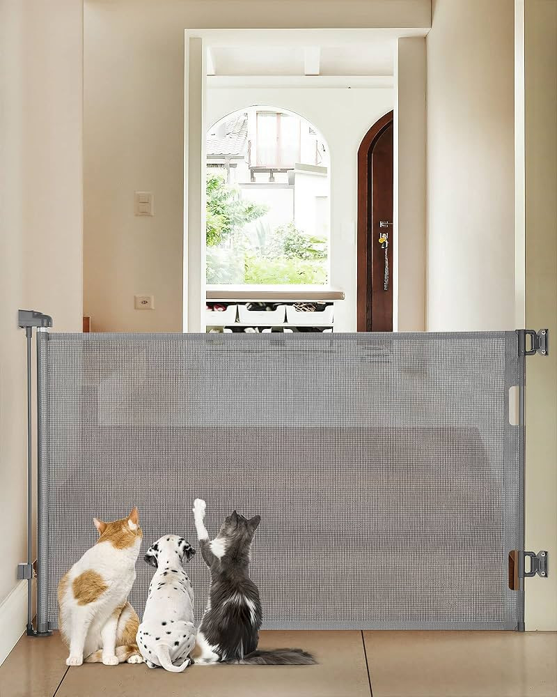 Cumbor Retractable Baby Gates for Stairs, Mesh Pet Gate 33" Tall, Extends to 55" Wide, Extra Wide... | Amazon (US)