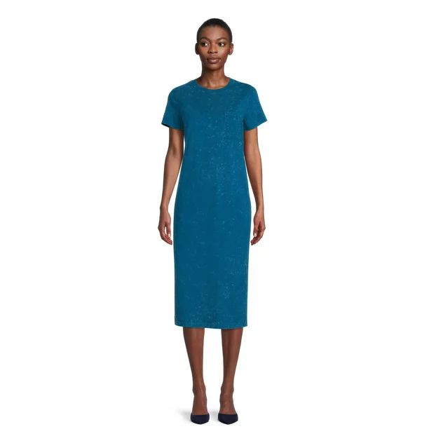 Time and Tru Women's T-Shirt Midi Dress - Walmart.com | Walmart (US)