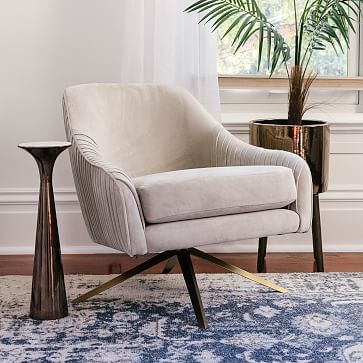 Roar & Rabbit&trade; Pleated Swivel Chair | West Elm (US)