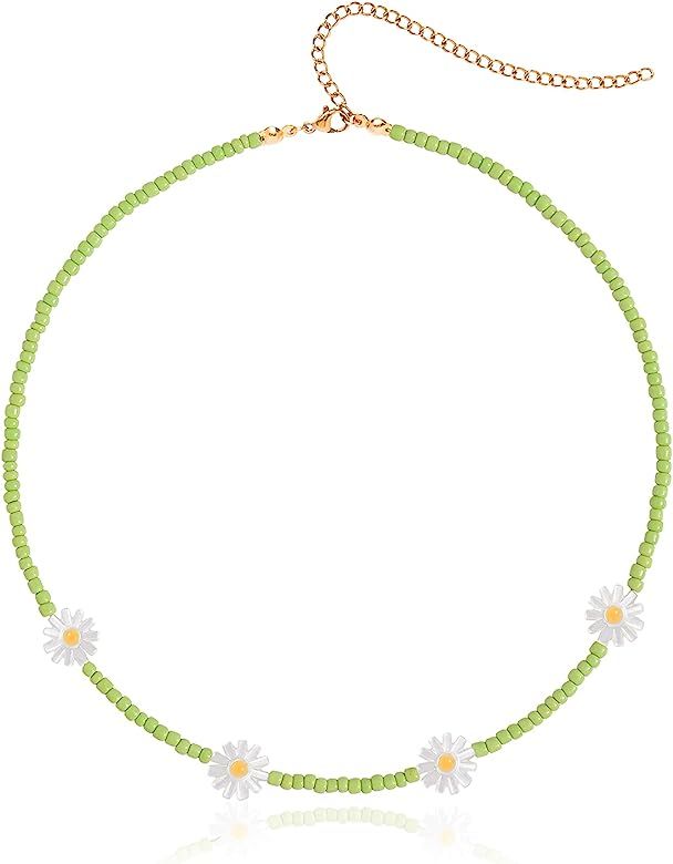 Wellike Colorful Beaded Choker Necklace for Women Freshwater Pearl Choker Necklace Boho Handmade Sta | Amazon (US)