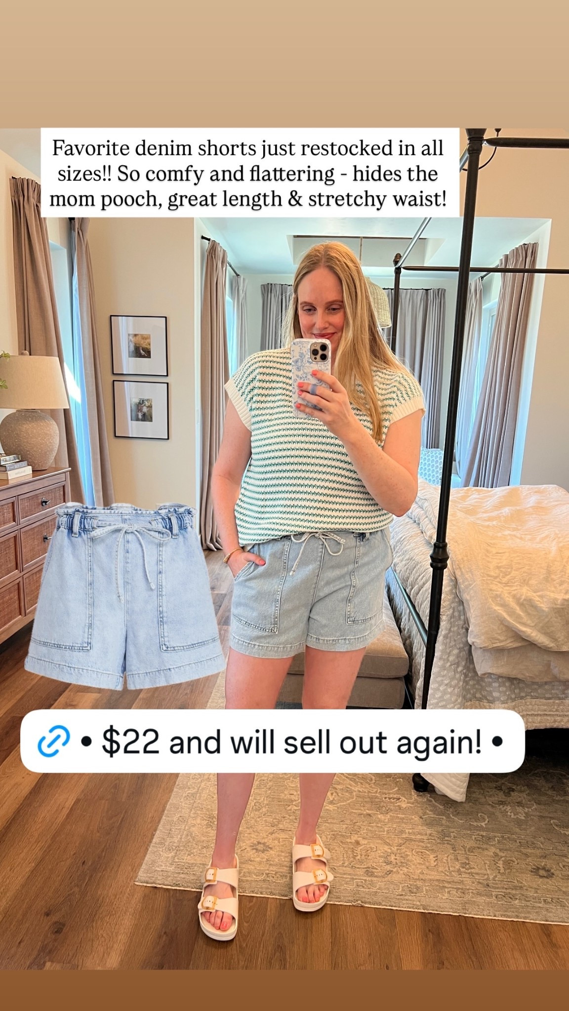 Favorite denim shorts just restocked in all sizes!! So comfy and flattering - hides the mom pooch, great length & stretchy waist!

#LTKootd #LTKSeasonal #LTKSaleAlert