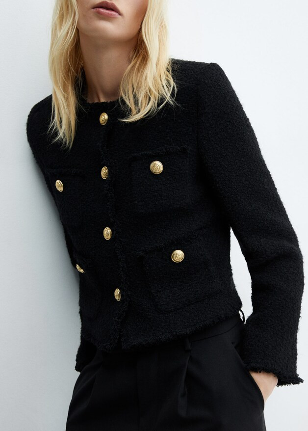 Pocket tweed jacket -  Women | Mango USA | MANGO (US)