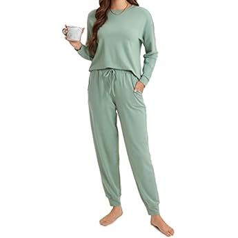 Ekouaer Knit Lounge Sets for Women 2 Piece Cozy Long Sleeve Pullover Sweater Top and Wide Leg Pants  | Amazon (US)
