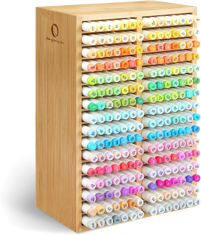 Ohuhu Bamboo Marker Organizer, Desktop Storage Hold 224 Markers for Honolulu Oahu Series of Ohuhu... | Amazon (US)