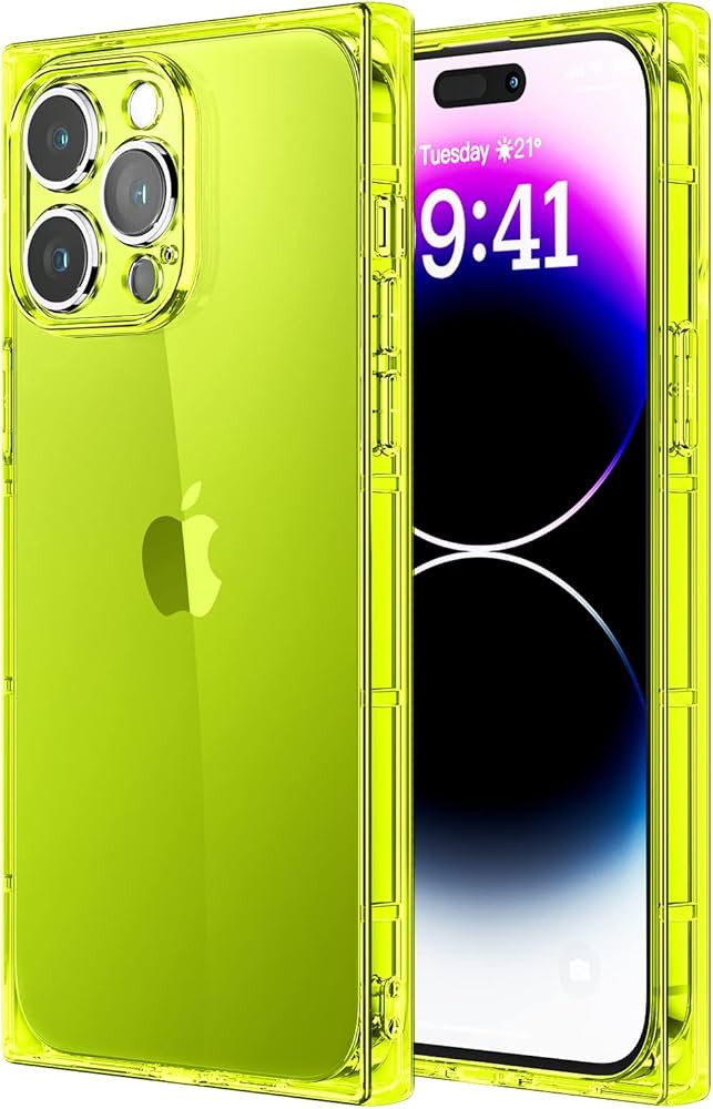 Tzomsze for iPhone 14 Pro Max Case Square,Clear Cute Cases with Full Camera Protection & Reinforc... | Amazon (US)