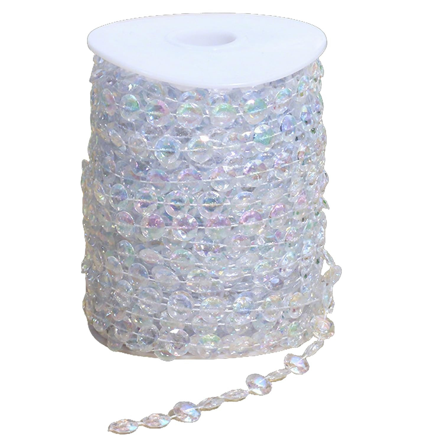 99ft Iridescent Bead Garland, Acrylic Crystal Strand Roll for Christmas Tree, Hanging Ornaments, ... | Amazon (US)